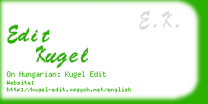 edit kugel business card